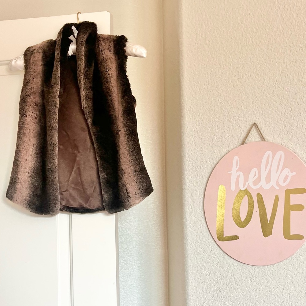 Vest Jacket ~ Brown Faux Fur